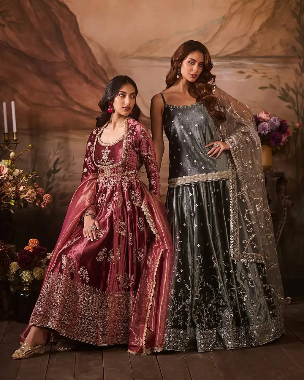 Classic Japan Satin Anarkali with Dupatta set - Image 4