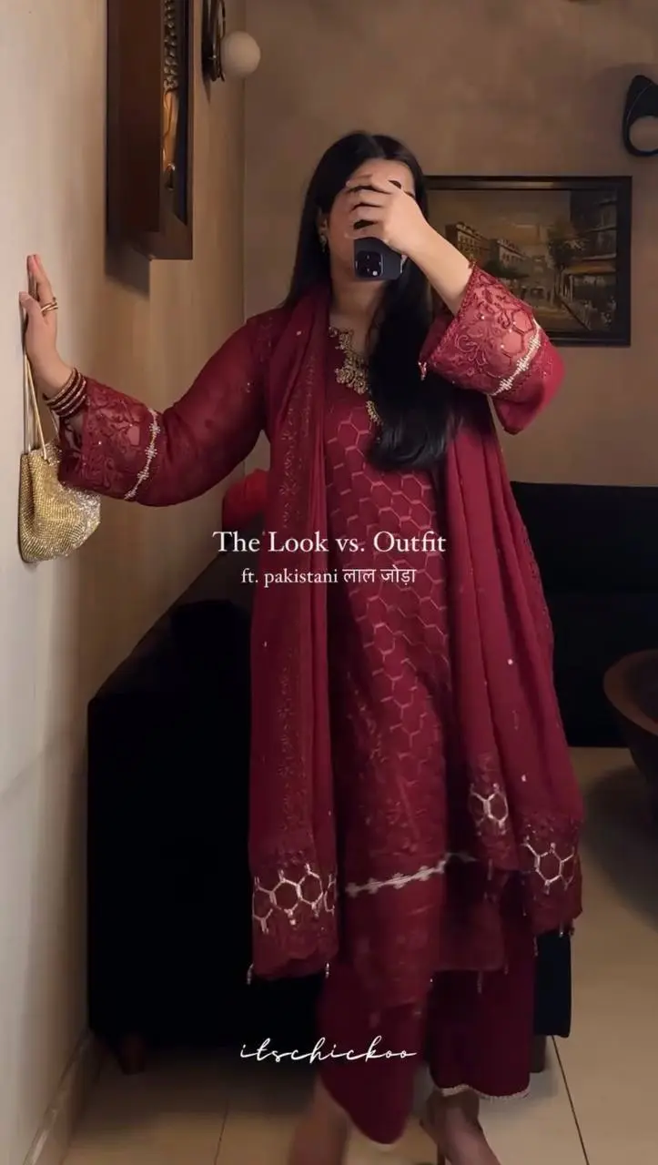 Aahana-PD- heavy faux georgette Top Plazzo Dupatta set - Image 5