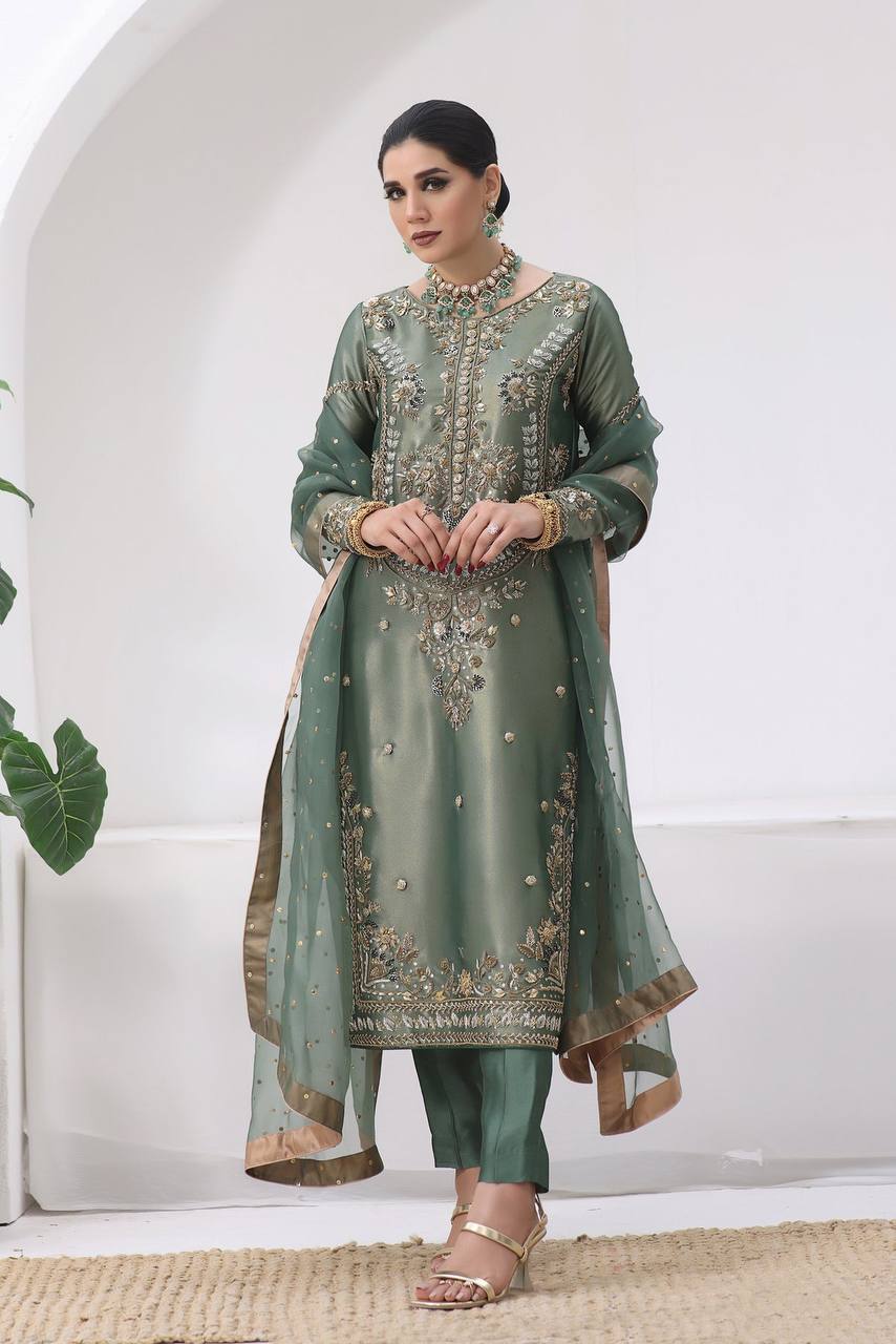 Priti -HK Kurta Set in Jimmy Choo Silk - Image 8